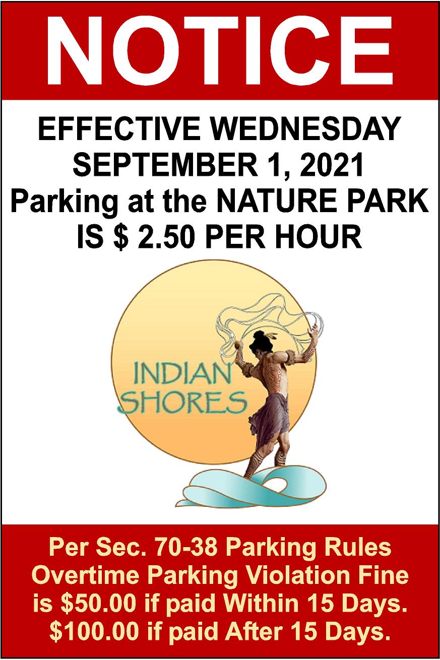 Nature Park Sept 1st Fees Indian Shores Flyer (JPG)