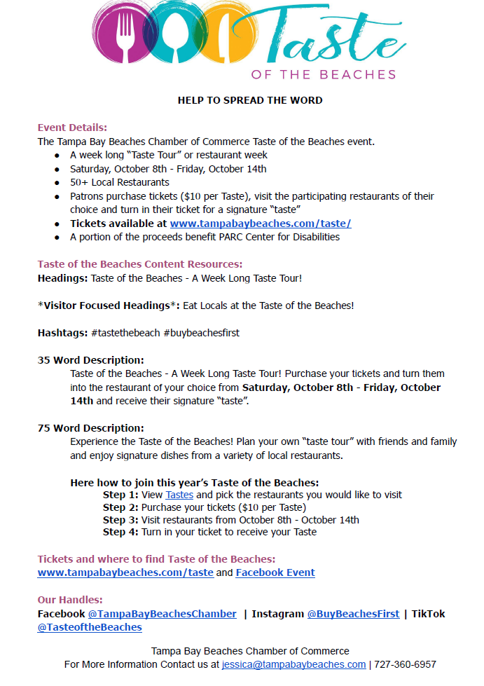 2022 Taste of the Beaches Flyer (PNG)