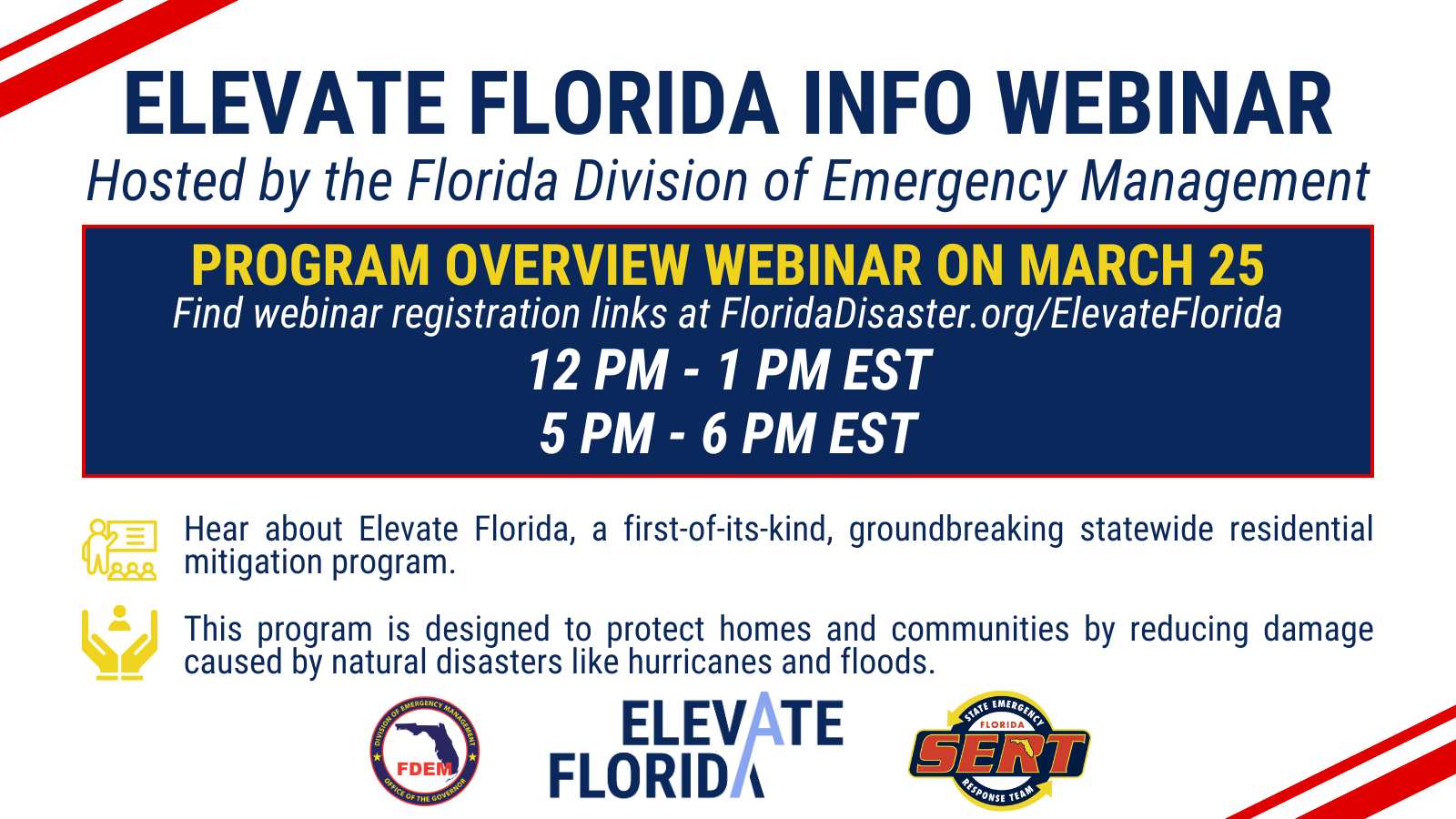 March 25 Elevate Florida Webinar Flyer