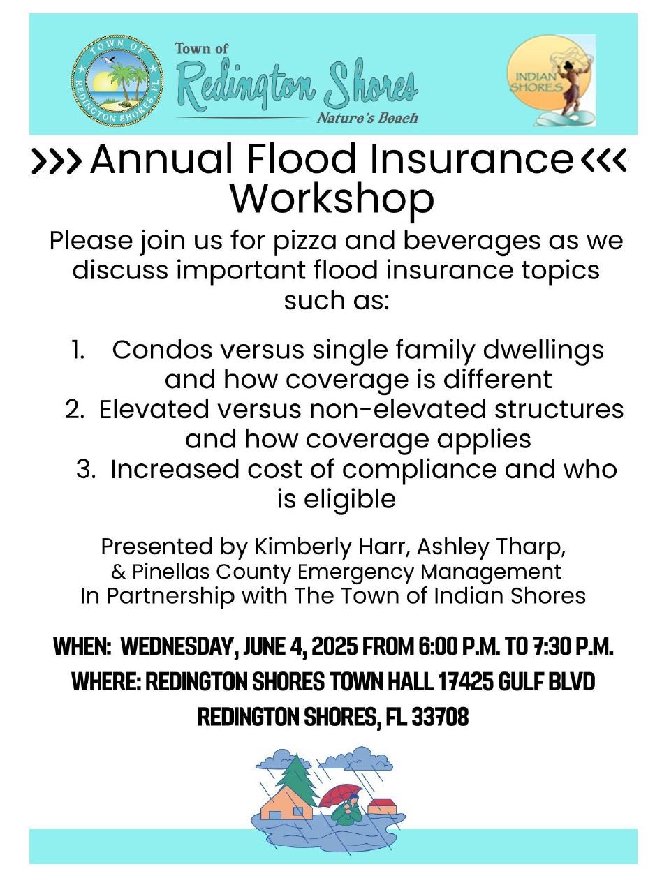 Redington Shores Annual Flood Insurance Workshop Flyer